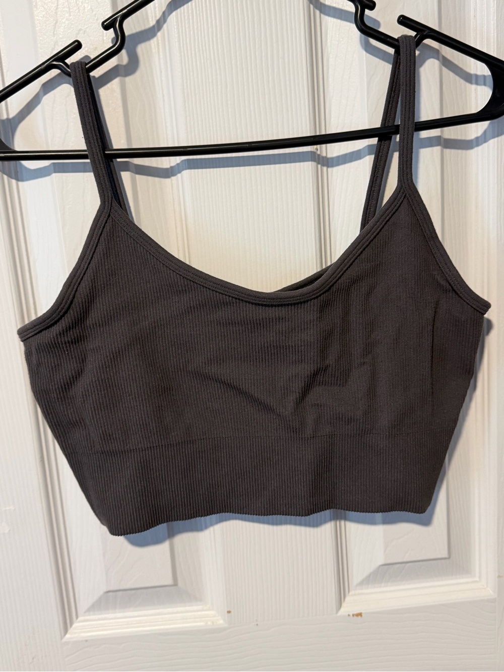 ODODOS Seamless Sports Bra for Women Ribbed Camisoles Non Padding Yoga Bra Crop